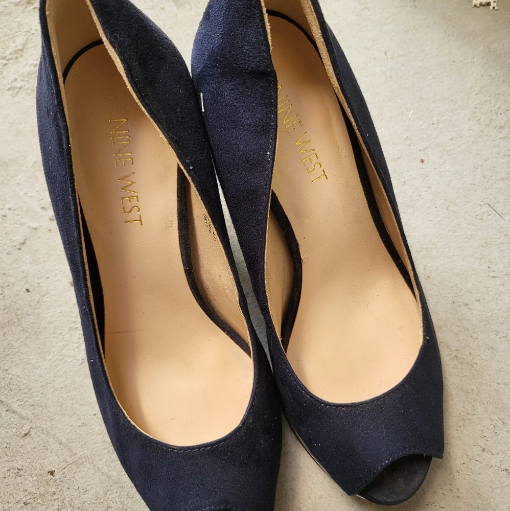 Nine West Navy Suede Pumps
